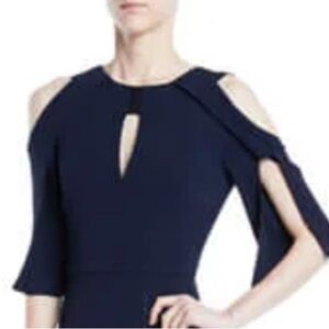 ROLAND MOURET BLACK STRAPPY OPEN BACK KEYHOLE BLOUSE TOP SIZE 4
